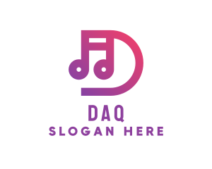 Musical Note Letter D Logo