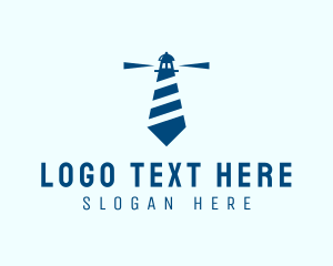 Bay - Blue Lighthouse Necktie logo design