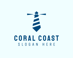 Blue Lighthouse Necktie logo design