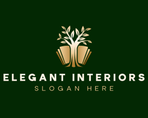 Elegant Tree Book logo design