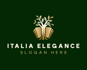 Elegant Tree Book logo design