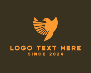 Chickadee - Bird Sunray Wings logo design