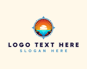 Outdoor - Mountain Compass Beach logo design