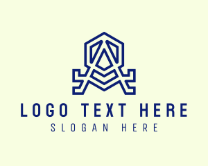 Modern Hexagon Letter A logo design