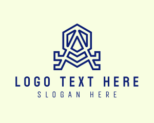 Negative Space - Modern Hexagon Letter A logo design