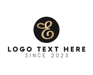 Badge - Elegant Cursive Letter E logo design