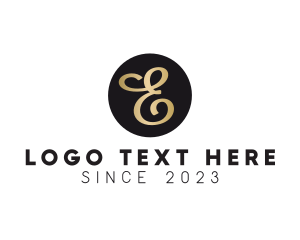 Alphabet - Elegant Cursive Letter E logo design