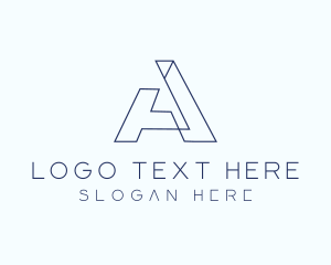 Tech Outline Letter A logo design