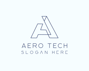 Tech Outline Letter A Company logo design