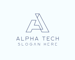 Tech Outline Letter A Company logo design