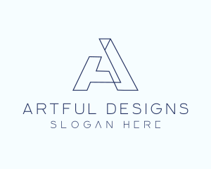 Tech Outline Letter A logo design