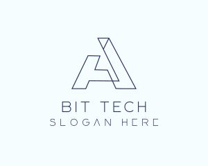 Tech Outline Letter A logo design