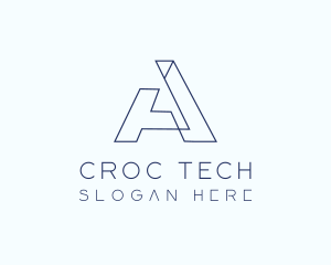 Tech Outline Letter A Company logo design