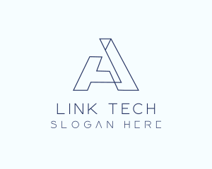 Tech Outline Letter A Company logo design