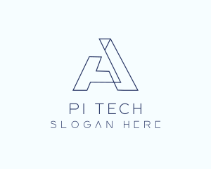 Tech Outline Letter A Company logo design