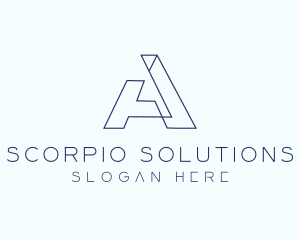 Tech Outline Letter A Company logo design