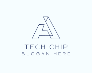 Tech Outline Letter A Company logo design