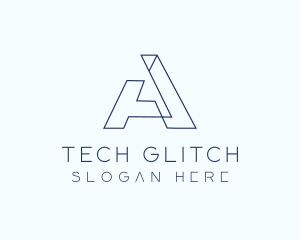 Tech Outline Letter A logo design