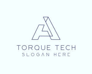 Tech Outline Letter A logo design