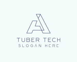 Tech Outline Letter A Company logo design