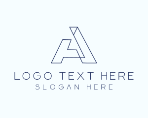 Letter A - Tech Outline Letter A Company logo design