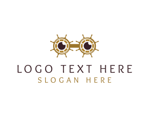 Ophthalmologist - Ship Wheel Eyeglasses logo design