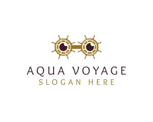 Ferry - Ship Wheel Eyeglasses logo design