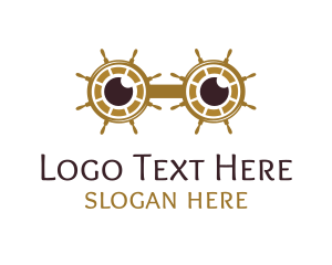 Steering Wheel - Ship Wheel Eyeglasses logo design