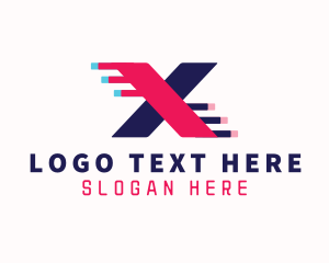 Digital Tech Letter X logo design