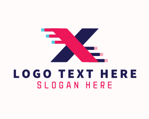 Multimedia - Digital Tech Letter X logo design