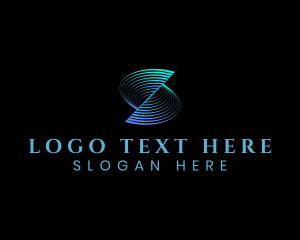 Waves - Cyber  Software App Letter S logo design
