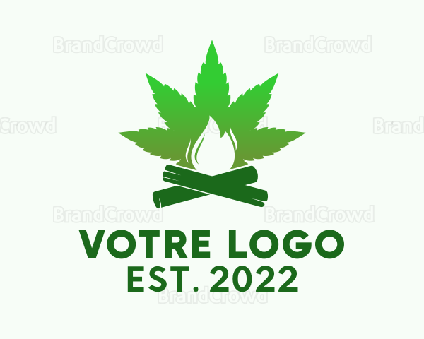 Herbal Marijuana Campfire Logo