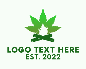 Cannabis - Herbal Marijuana Campfire logo design