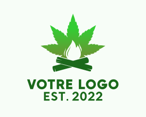 Marijuana Dispensary - Herbal Marijuana Campfire logo design