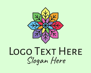 Mosaic - Colorful Flower Stained Glass logo design