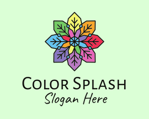 Colorful Flower Stained Glass logo design