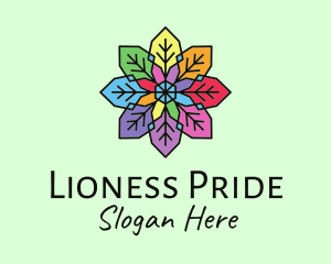 Colorful Flower Stained Glass logo design