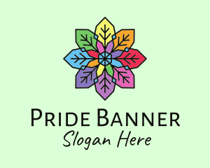 Colorful Flower Stained Glass logo design