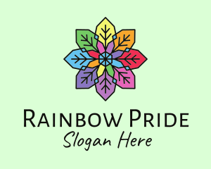 Colorful Flower Stained Glass logo design