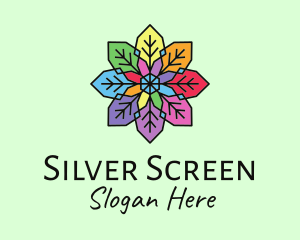 Lesbian - Colorful Flower Stained Glass logo design