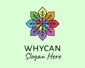 Pride - Colorful Flower Stained Glass logo design