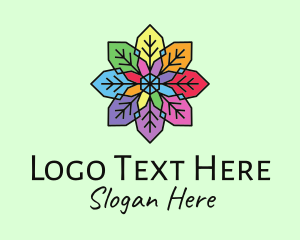 Floral - Colorful Flower Stained Glass logo design