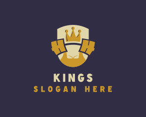 Weightlifting Champion Crown King logo design