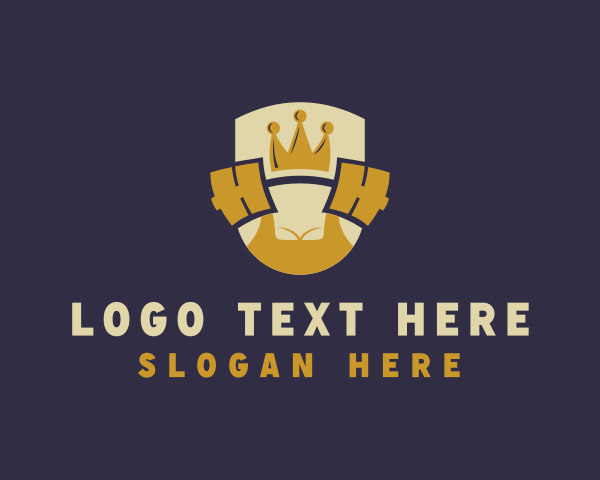 Champion - Weightlifting Champion Crown King logo design