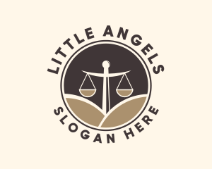 Judiciary - Justice Scale Badge logo design