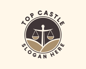 Judiciary - Justice Scale Badge logo design