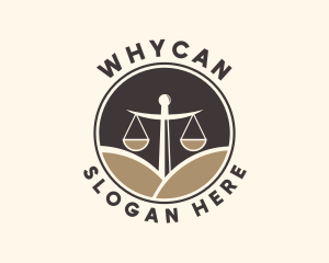 Law School - Justice Scale Badge logo design