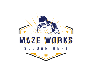 Craftsmanship Welder Engraving logo design