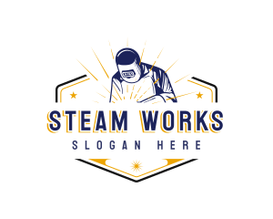 Craftsmanship Welder Engraving logo design