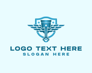 Cog - Piston Wings Automotive logo design